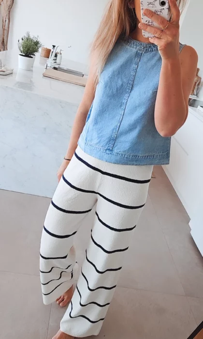 Broek Navy Stripes