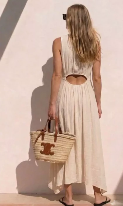 beige jurk cut out (2)