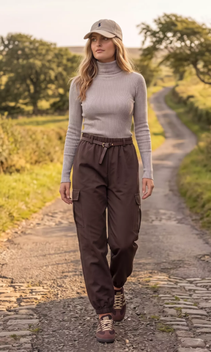 broek sally terra di siena bruin cargo