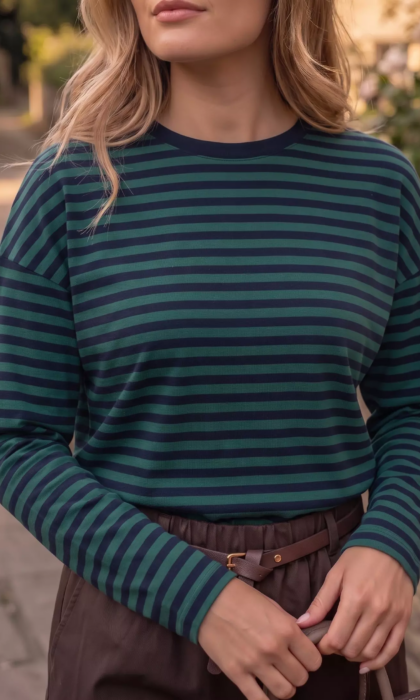 kilky longsleeve strepen groen donkerblauw (1)