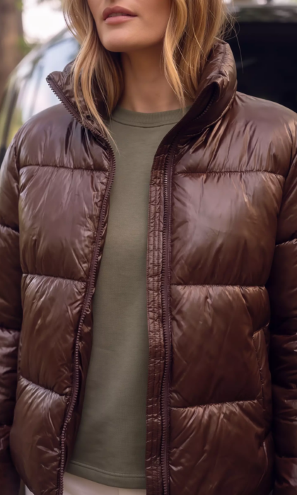 vilychee vila puffer jas bruin
