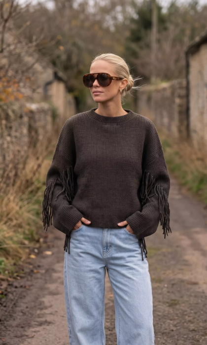 kilky knit fringed chocolate (1)