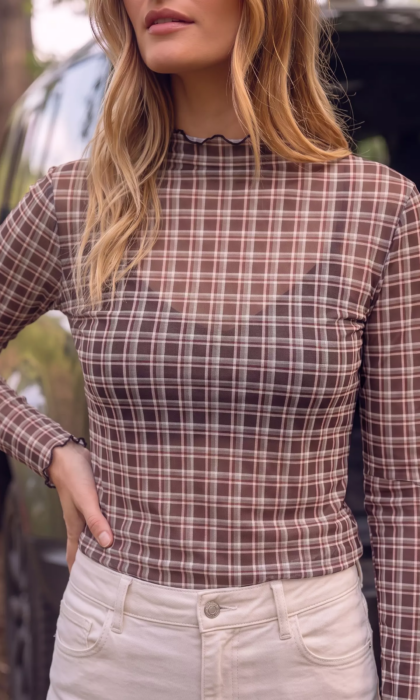 kilky mesh top carreaux