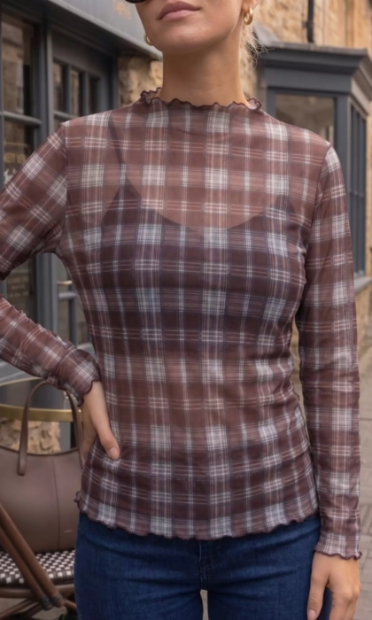 mesh top ruiten bordeaux (1)