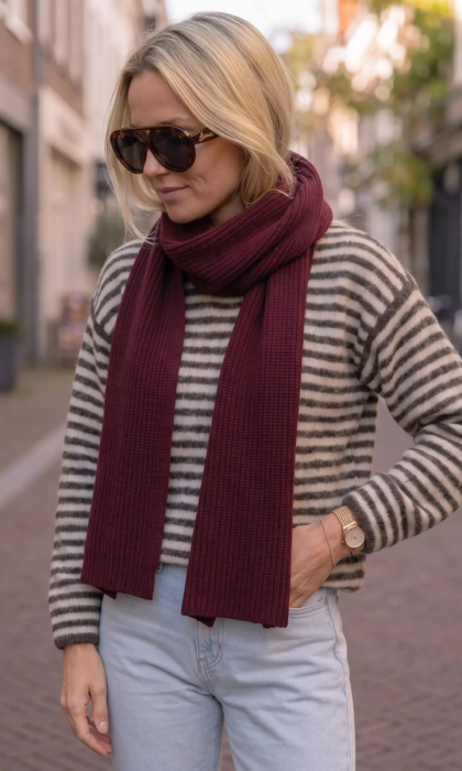 sjaal bordeaux