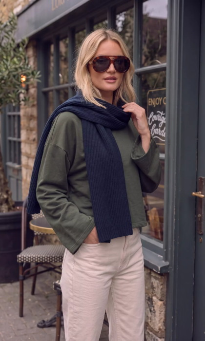 sjaal navy cashmere